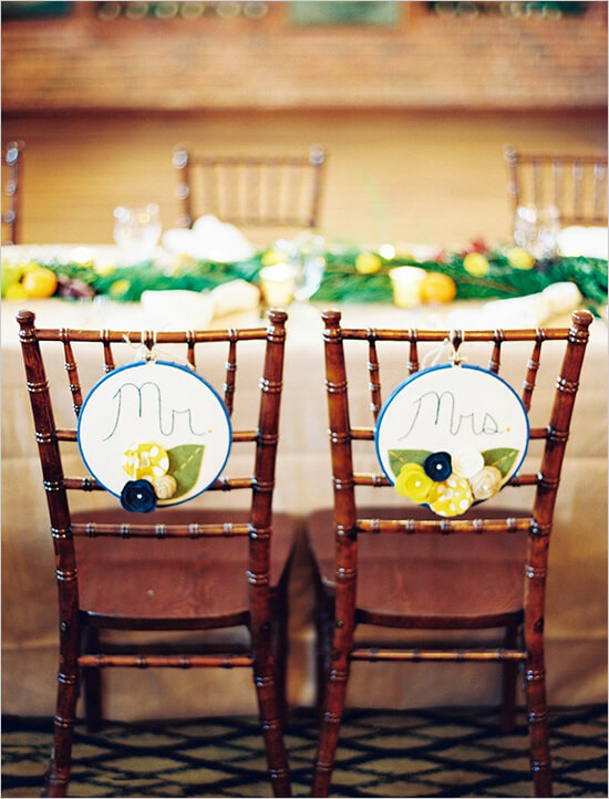 DIY Bride and Groom Wedding Chair Back Decorations